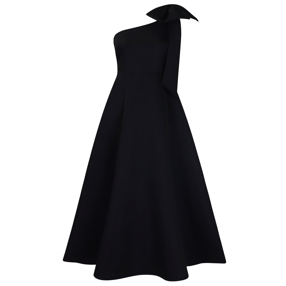 D3322 european and american women's clothing cross-border  new one-shoulder big bow sexy long gown african dress