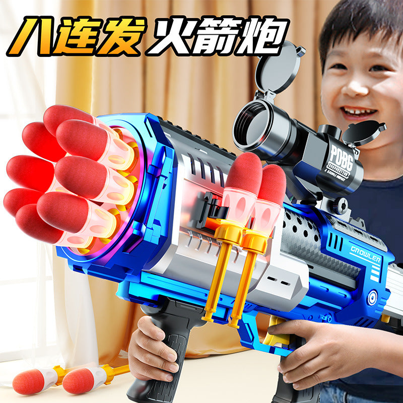 Large size kids' sound & light electric soft bullet gun, rocket launcher, realistic battle toy gun, birthday gift for boys