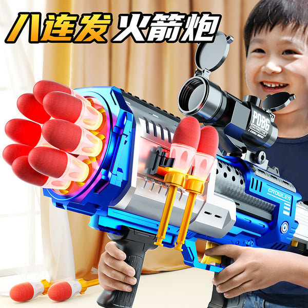 Large children's sound and light electric soft bullet gun burst rocket launcher simulation battle toy gun boy birthday gift