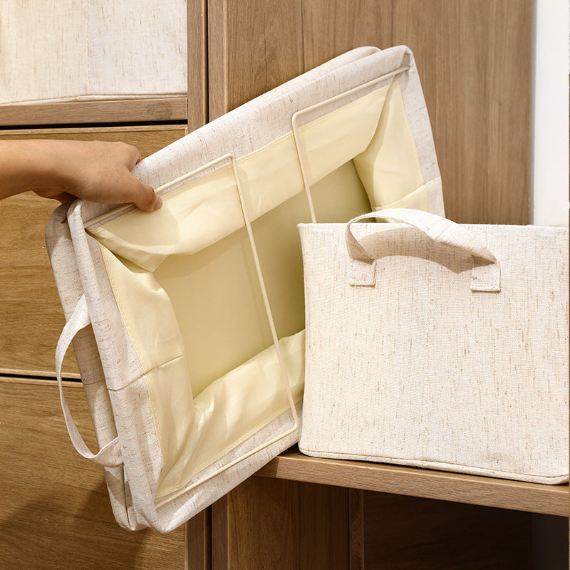 High quality Tianshan cotton foldable storage basket wholesale portable cloth pumping storage box fabric clothes storage finishing box