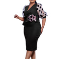 D321 independent station  new arrivalfashionplus sizev neck mesh patchworkhigh waisteleganteleganceexportdress