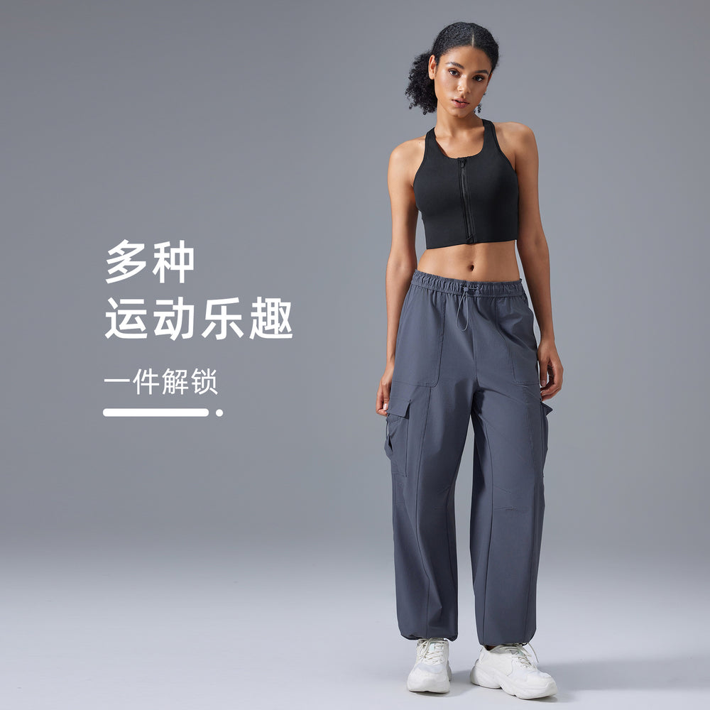 New front-zip closure, explosion-proof one-piece cup sports bra with adjustable straps - shockproof sports bra daw033