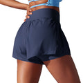 New cloud-feel solid color mesh double-layer base layer yoga pants - breathable, quick-drying athletic tennis shorts for running and fitness