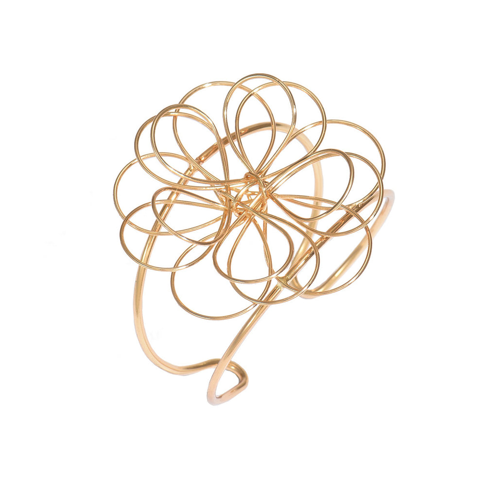Multi-layered flower ring earrings wholesale cross-border niche design wrapped accessories irregular lines hollow bracelet for women