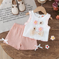 new product girl fashion style socialite pure colorprinting vest + casual shortssuit