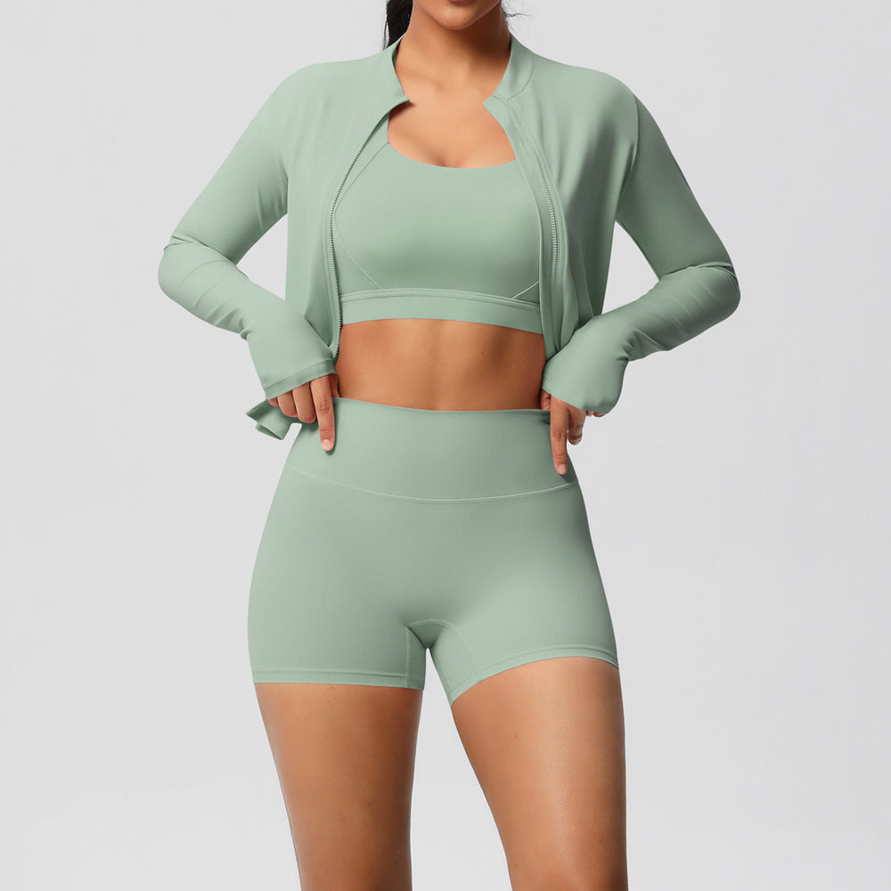cloud-feeling yoga brushed bra sports outwearcasual pilates running fitness yoga clothes three-piece set