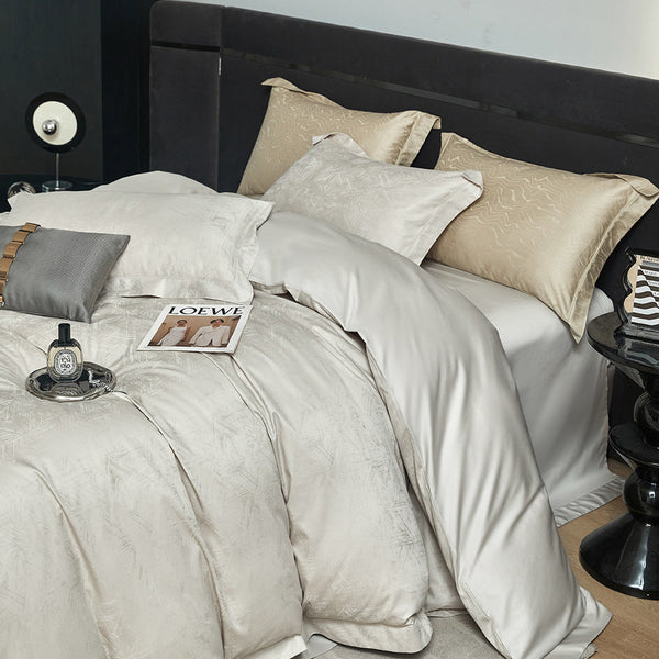 Minimal light luxury 120S pure cotton four-piece set, cotton all-season universal, comfortable and breathable, exquisite jacquard, premium bedding