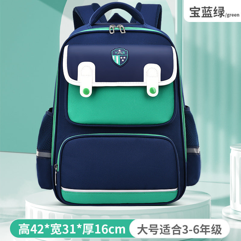 New British primary school schoolbag, scientific spine protection, large-capacity backpack, light for boys and girls in grades 1-6