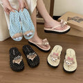 2026 summer new polka dot platform flip-flops - women's trendy, outdoor, non-slip, sweat-proof beach vacation sandals