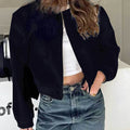 cross-border e-commerce european and american women's clothing: new summer collection - fashionable cropped long-sleeve single-breasted button-up jacket