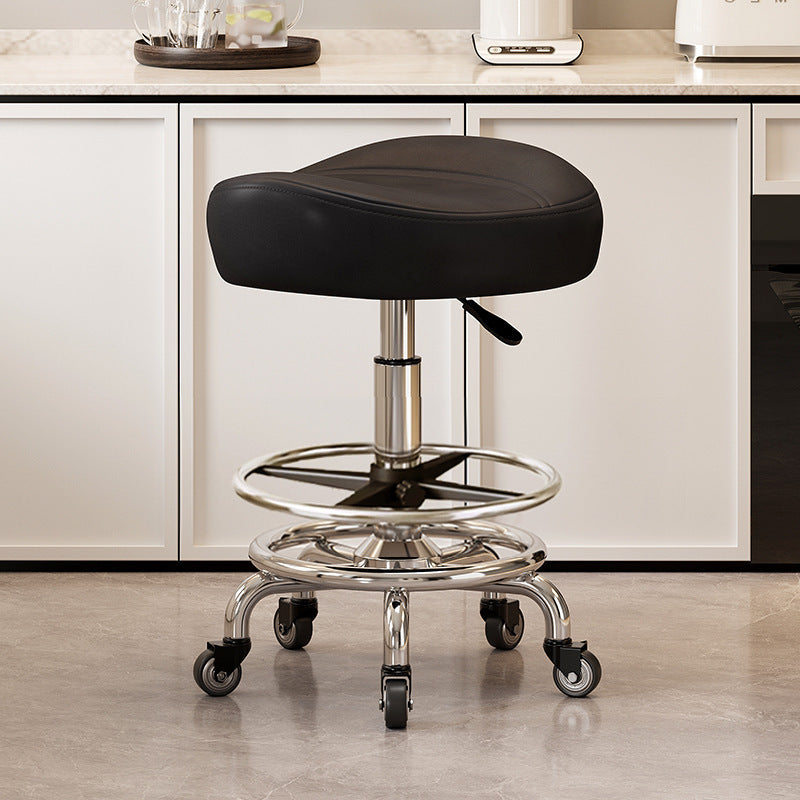 Saddle Chair Kitchen Cooking Chair Front Desk Cashier High Stool Universal Wheel Lifting Chair Beauty Barber Stool