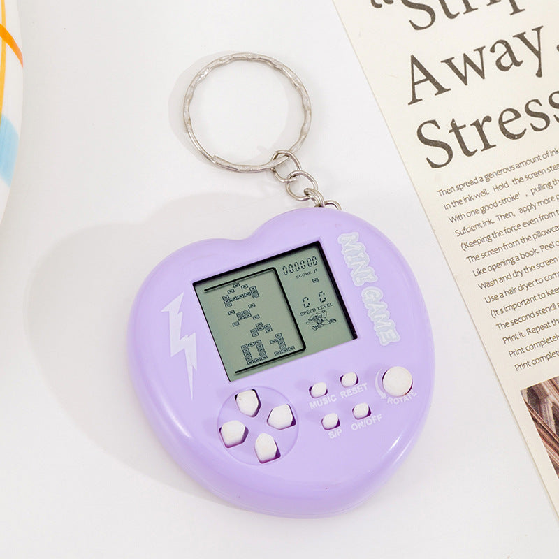 Mini arcade game keychain - tetris handheld retro puzzle toy