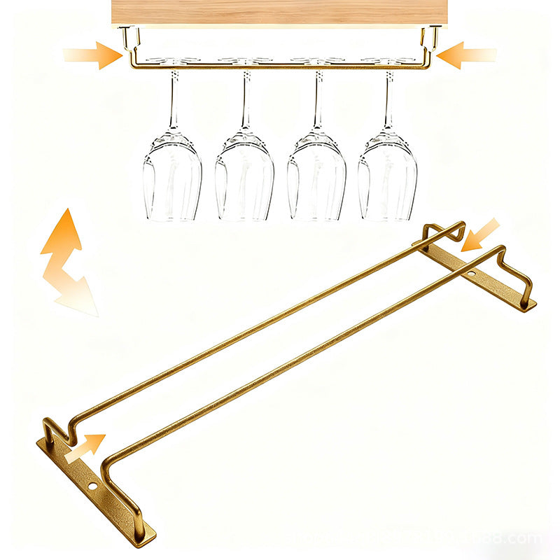 Factory direct hanging stemware rack - home cabinet wine rack organizer - upside down double entry wine rack