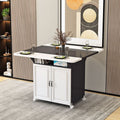 Movable foldable dining table small apartment for home rectangular foldable island table multifunctional storage storage sideboard