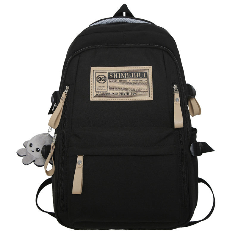 Spring and summer simple travel backpack computer backpack casual solid color ultra-light junior high school students large-capacity schoolbag