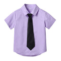 Boys' cotton shirt - korean style, new spring/summer trendy design with tie, baby white, stylish preppy school style boys' shirt
