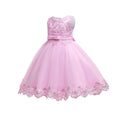 Plus size children's formal dress with rhinestone and lace detail - princess style for girls, perfect for piano recitals and special occasions