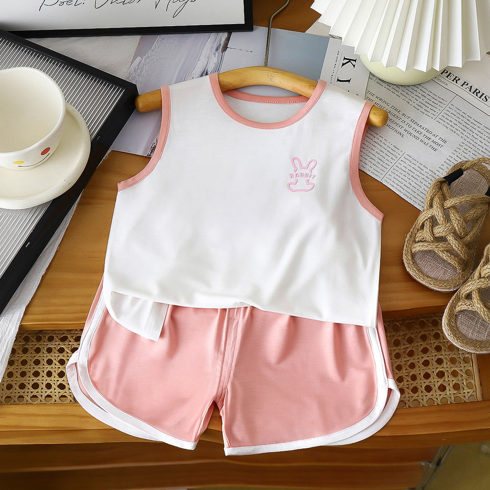 Kids' eucosy cool & comfortable tank top set - summer lightweight sleeveless shorts for boys & girls - baby sleepwear