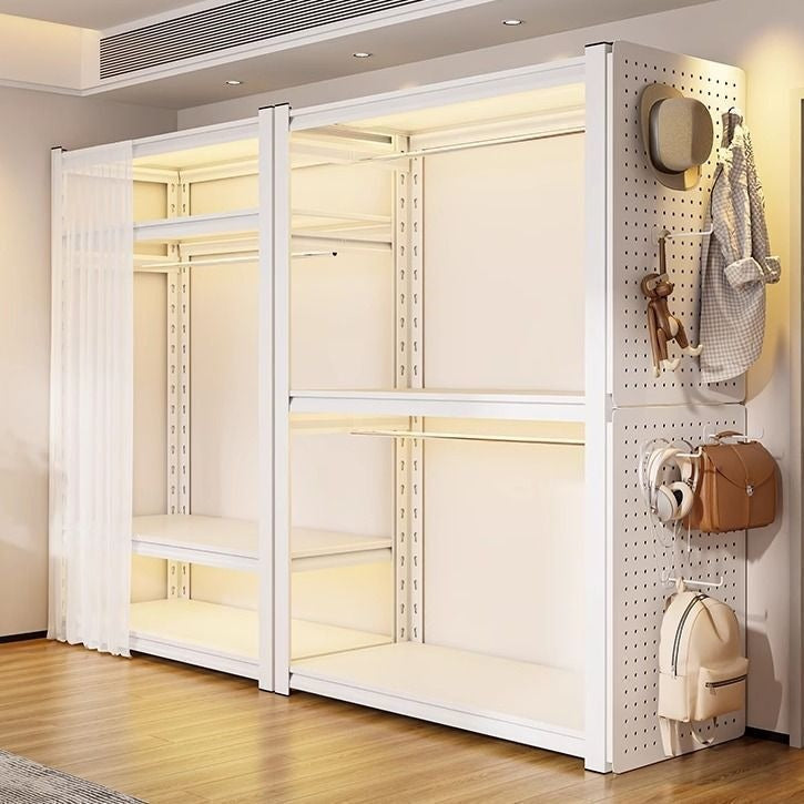 Open wardrobe clothes hanger warehouse shelf wardrobe for home bedroom cloakroom wardrobe adjustable bedroom steel heavy