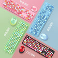 Sweet wireless keyboard and mouse combo - colorful lipstick design, punk style, cute office set for women - cross-border e-commerce