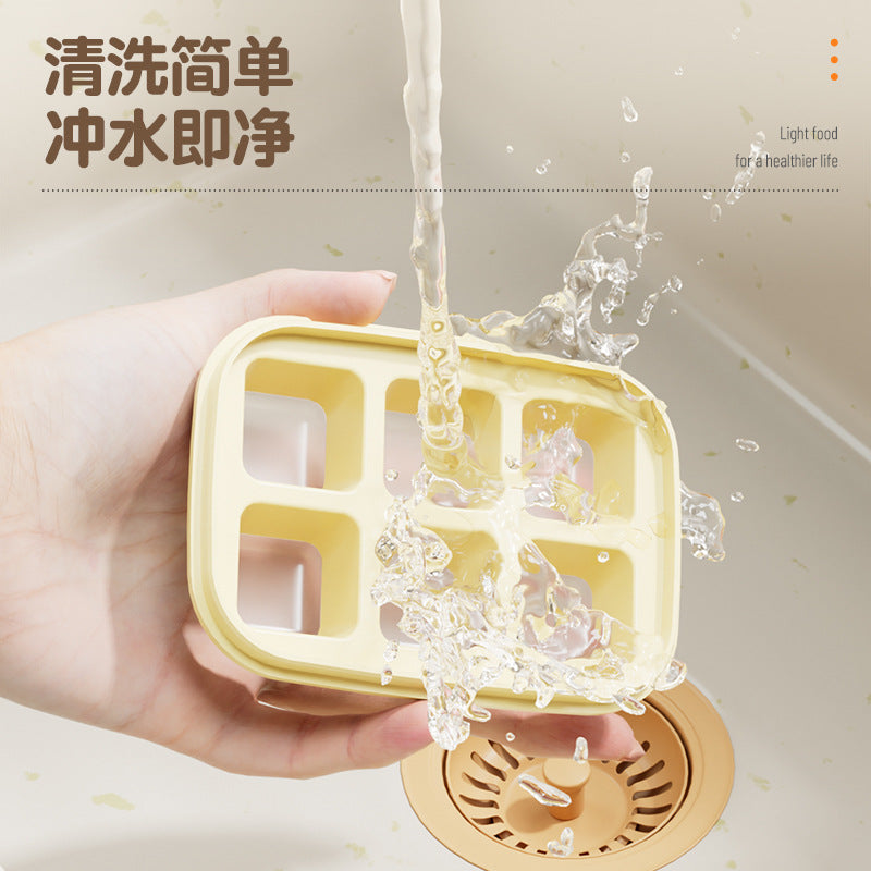 Food grade silicone ice cube square ice grid mold small block storage press type ice box storage box frozen ice abrasive tool