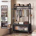 Freestanding coat rack for home bedroom, portable clothes hanger, dustproof storage metal drying rack