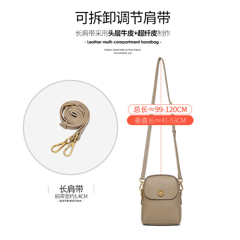 Casual leather mobile phone bag women's 2025 new lightweight messenger bag bag women's fashion mini high-end shoulder bag small