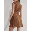 Aliexpress cross-border new women's elegant polka dot print shirt dress - slim fit
