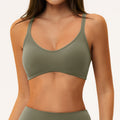 European and american sports bra women's butter fabric collar cross beautiful back outwear pilates thin shoulder strap yoga intimates5560