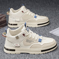 High-top men's sneakers: new 2025 spring collection - breathable, korean-style, chunky sole, height-increasing, high-top white sneakers for a trendy look
