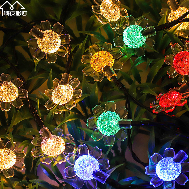 Cross-border led solar light string bubble ball outdoor camping courtyard project lighting Christmas decorative light string