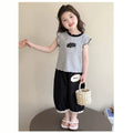 Girls' summer outfit set: new korean style sleeveless polka dot pants and tank top for kids