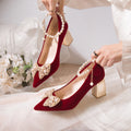 Stunning strappy wedding shoes for women, 2024 new collection, high-end xiuhe dress bridal shoes, comfortable red high heels