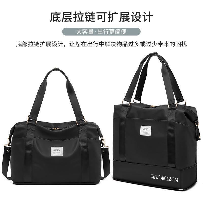 Cross-border women's travel bags, short-distance luggage bags, portable expandable large-capacity storage bags, dry and wet separation storage bags