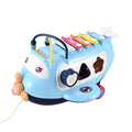 Multifunctional early education toy set for toddlers: includes piano, hand drum, bead maze, pull-along story car, and educational toys