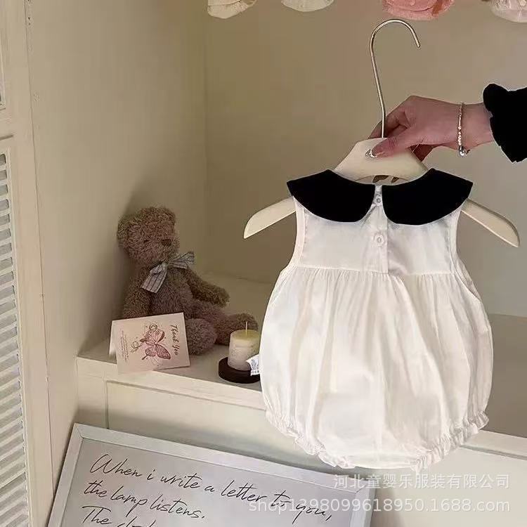 Summer romper dress for baby girls - cute, adorable, and stylish princess outfit for crawling and everyday wear