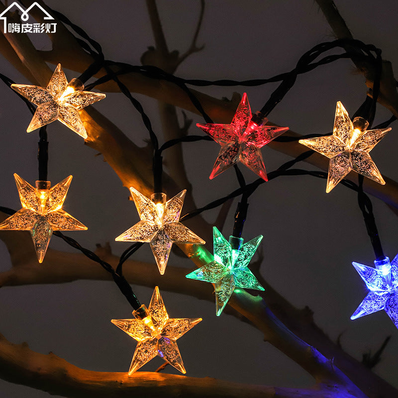 Cross-border led solar light string bubble ball outdoor camping courtyard project lighting Christmas decorative light string