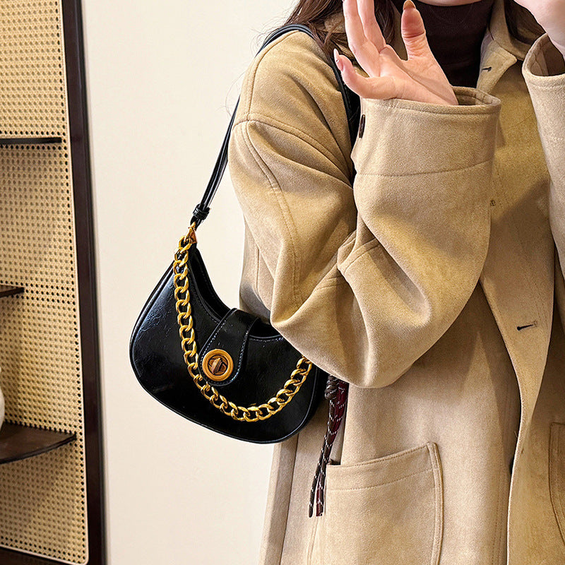 Cross-border bags Women's trendy fashion shoulder bags Women's casual saddles Daily travel trendy versatile underarm women's bags