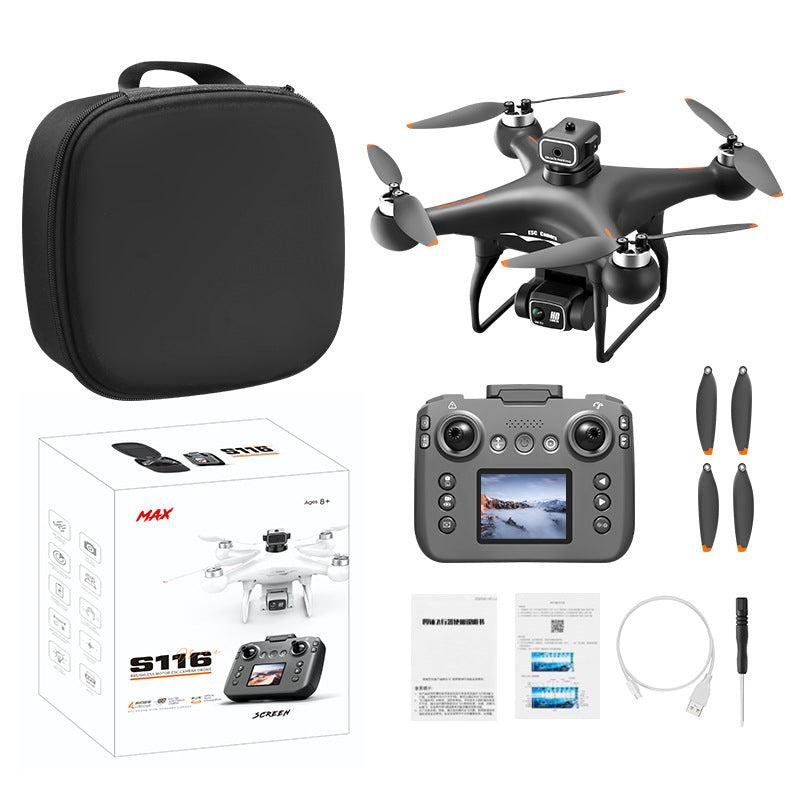 s116max brushless drone with remote control, screen, aerial photography, optical flow positioning, obstacle avoidance, aircraft model