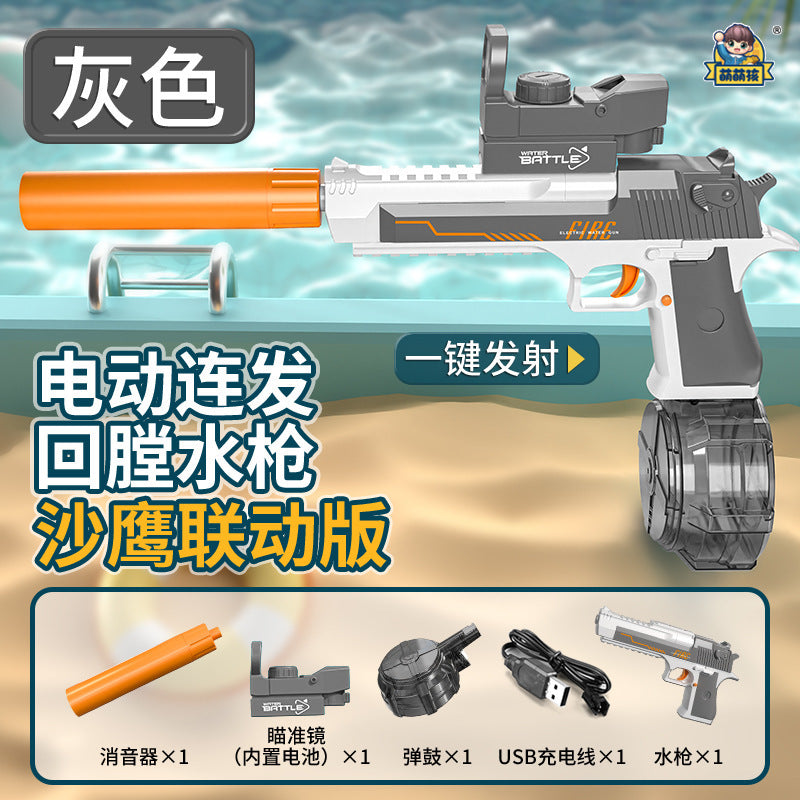2025 cross-border electric water gun toy for kids - featuring lights, cutting-edge technology, automatic continuous fire, and powerful water spray for water fun