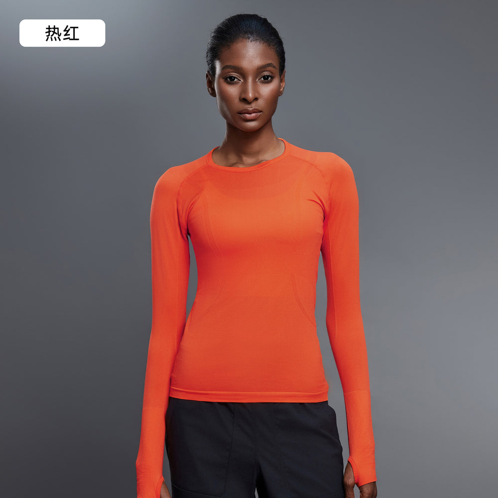 D19083: diqian apparel new seamless yoga top - women's long sleeve activewear for running, comfort, breathability, and fitness