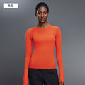 D19083: diqian apparel new seamless yoga top - women's long sleeve activewear for running, comfort, breathability, and fitness