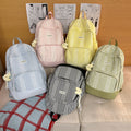 New sweetheart girl wavy plaid backpack - unique design, minimalist style, versatile and perfect for female college students