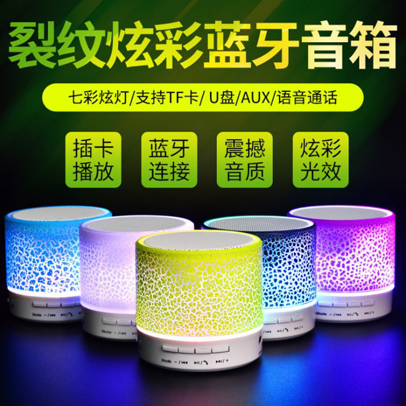 Cracked a9 wireless bluetooth speaker - iron horn stereo sound, outdoor mini portable, card slot, new bass gift box