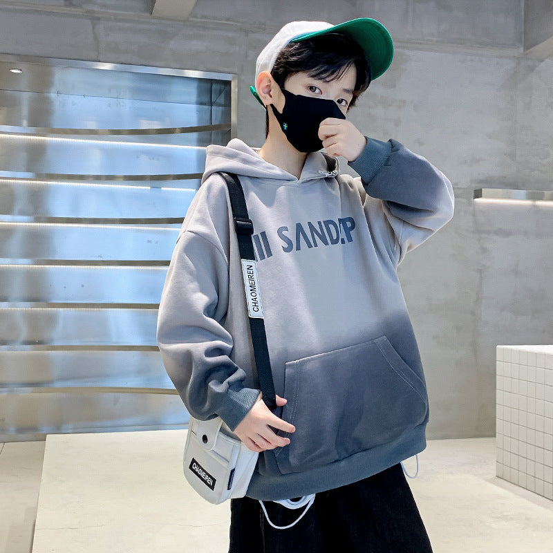 Boys' hooded sweatshirt - spring/autumn style,  autumn new arrival, outerwear, autumn top, trendy & stylish, mid-to-large size children's clothing, long sleeve