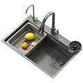 Kitchen sink large single slot honeycomb thickenedsus304 stainless steel for home vegetable basin dishwashing sink countertop middle and lower basin