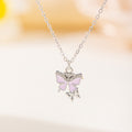2024 new cross-border e-commerce jewelry: versatile diamond-studded butterfly pendant women's alloy rabbit necklace - wholesale