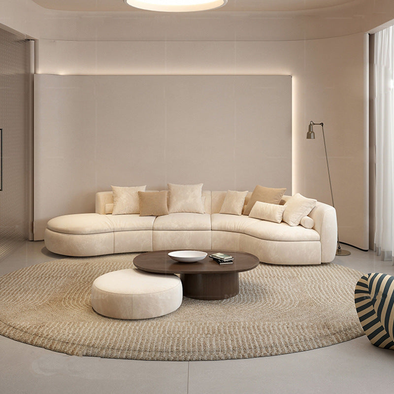New arrival modern normcore cream style accessible luxury curved fabric sofa living room special-shaped zaji style sofa combination