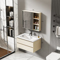 Double-layer drawer honeycomb aluminum bathroom cabinet bathroom mirror cabinet combination wall-mounted ceramic integrated basin honeycomb aluminum basin