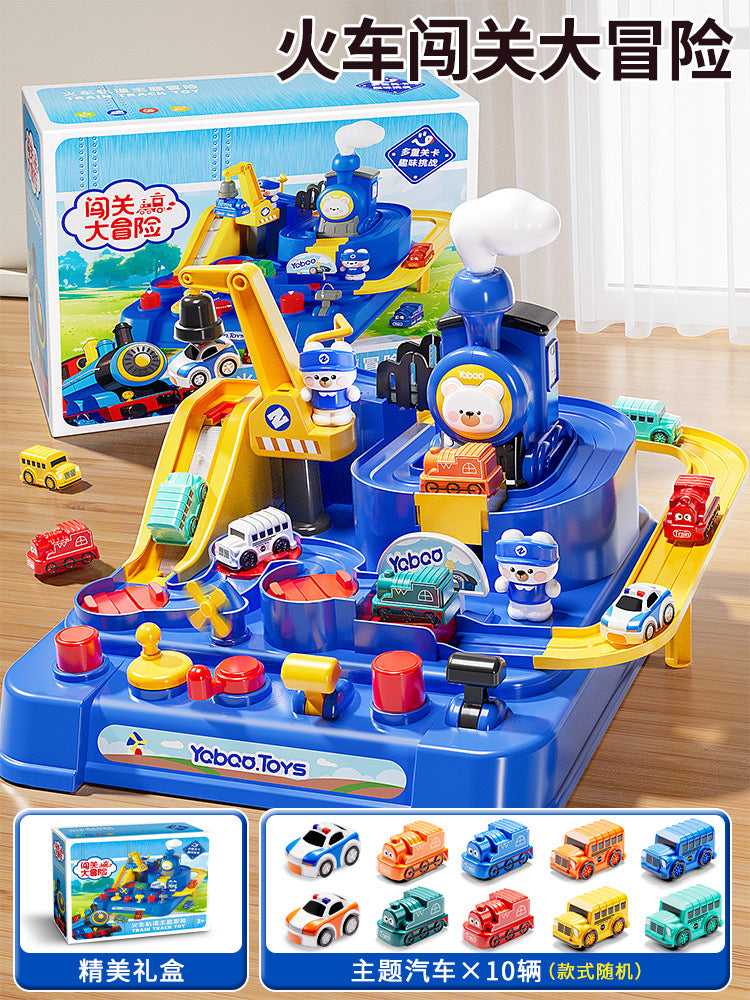 Kids' rocket space adventure challenge: boy's track car toy, mini car building parking garage puzzle - wholesale
